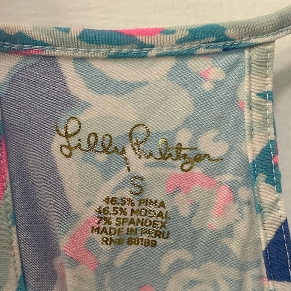 Lilly Pulitzer Margot Blue Haven Pop Up Into The Deep Tank Top Blouse - Picture 3 of 7